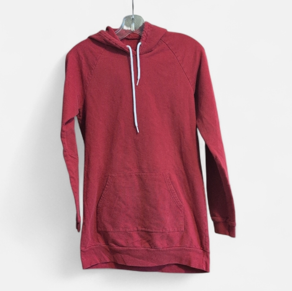 American Apparel Fleece Hoodie Women’s Medium Burgundy Pullover Kangaroo Pocket